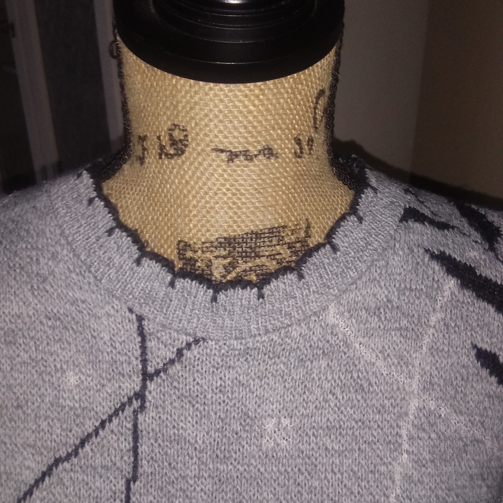 Classic Elements Grey, Black And Blue Sweater - image 5